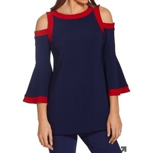Boston Proper Cold Shoulder Flare Sleeve Top
